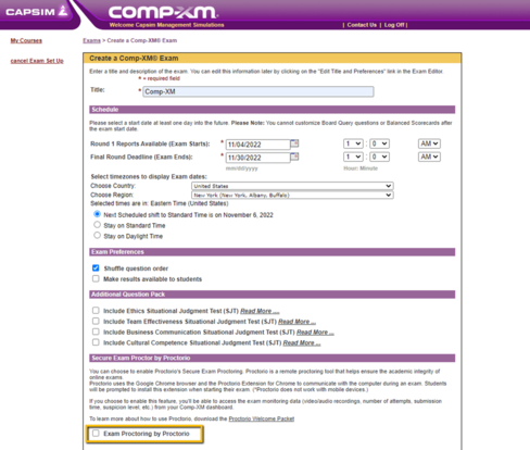 How to Add Proctoring to Comp-XM with Proctorio