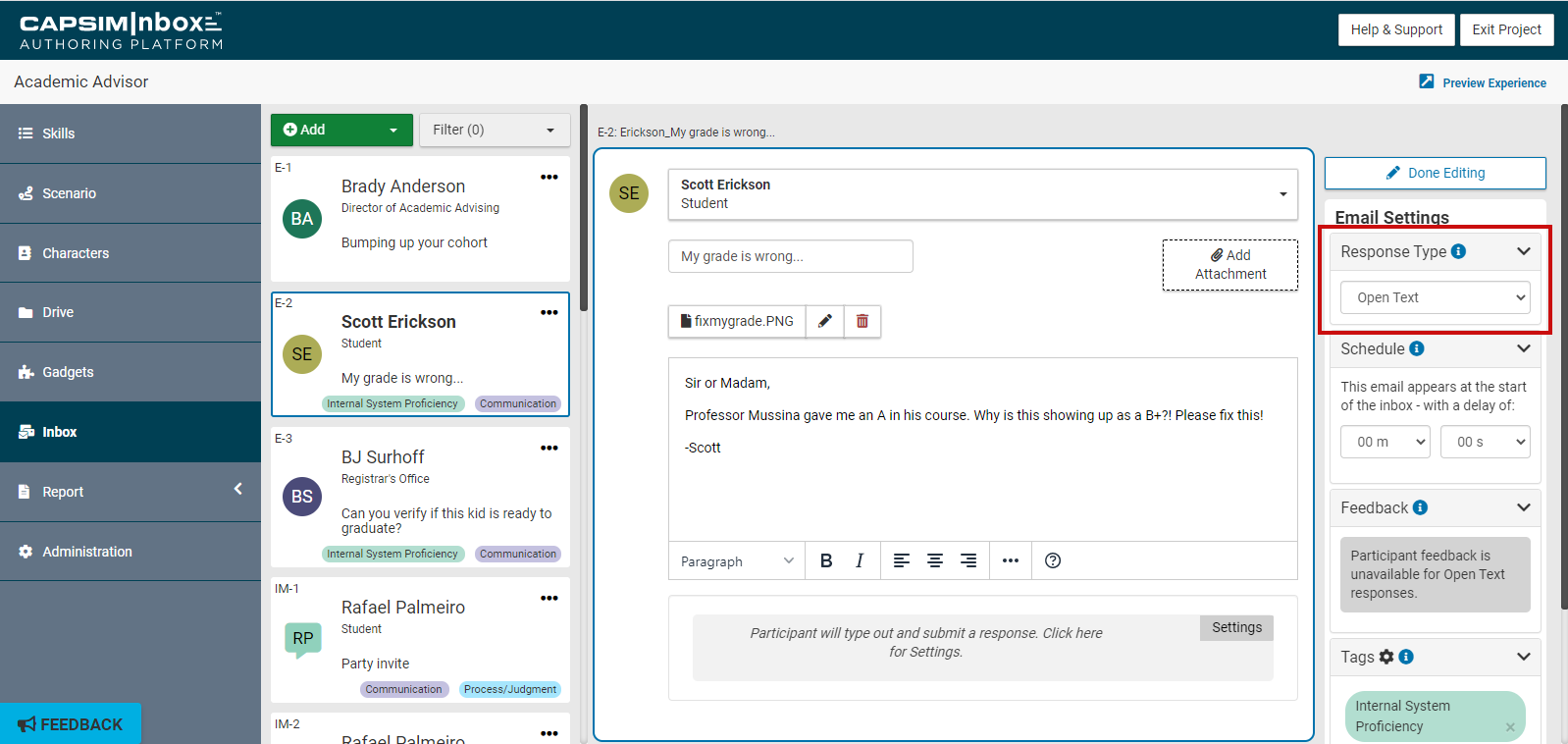 Enable text responses under "Email Settings" 