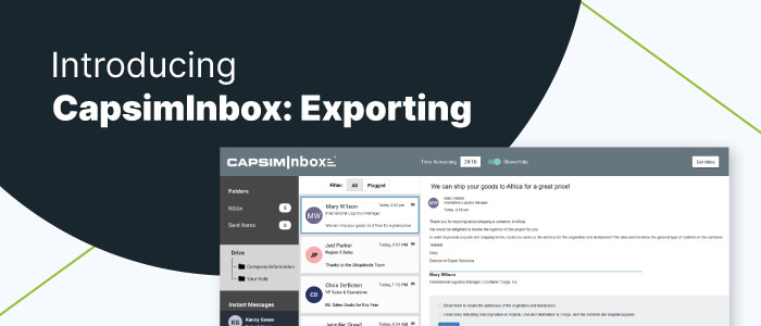 Introducing CapsimInbox: Exporting