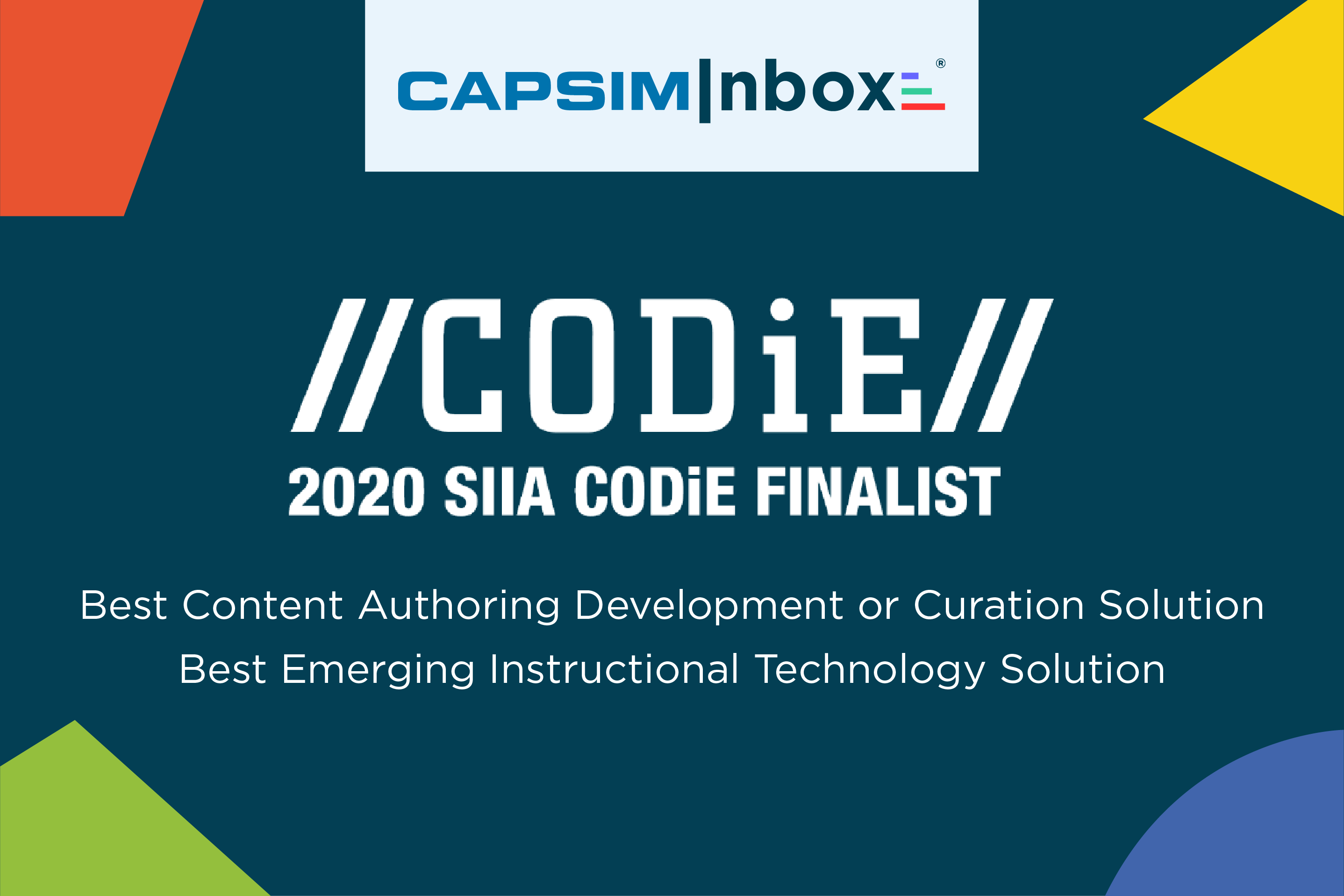 Capsim Announced as 2020 CODiE Award Finalist