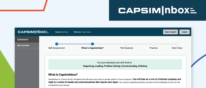 CapsimInbox User Interface Updates: A more clear and succinct onboarding experience